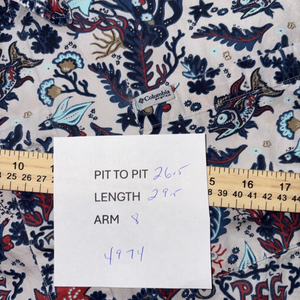 Columbia PFG Men's USA Fish Vented Short Sleeve Shirt Size XXL Multicolor - Picture 7 of 7
